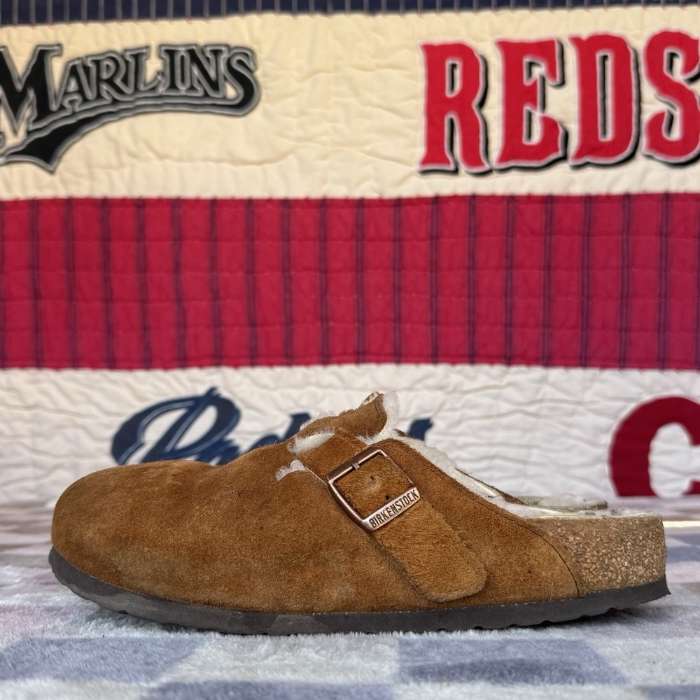 Size 39/W8/M6 - Birkenstock Boston VI‎ Mink Suede Shearling